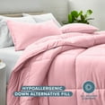thumbnail image 3 of Bare Home Down Alternative Comforter Set - 3-Pieces - All Seasons - Queen, Light Pink, 3 of 8