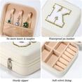 thumbnail image 3 of Travel Jewelry Case Organizer for Girls Women, Mini Letter Portable Jewelry Box, Small Jewelry Storage Holder for Stud Earrings, Rings, Necklaces, 3 of 6