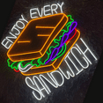 thumbnail image 4 of Craftnamesign Enjoy Every Sandwich Neon Sign, Sandwich Store Sign, Fast Food Shop Decor, 4 of 4