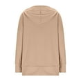 thumbnail image 4 of Craaazy Oversized Sweatshirts for Women Solid Color Hooded Button Long Sleeve Tops Gifts, 4 of 7
