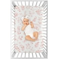 thumbnail image 2 of Sweet Jojo Designs Botanical Pink and White Mini Fitted Crib Sheet, 2 of 6