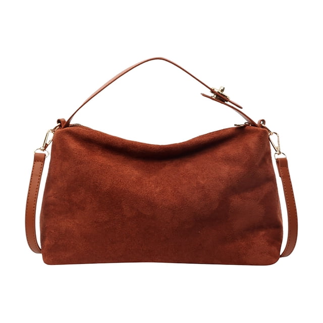 asddcavvf Sac à Main Mode en Daim avec Fermeture Éclair pour Femmes Couleur Unie