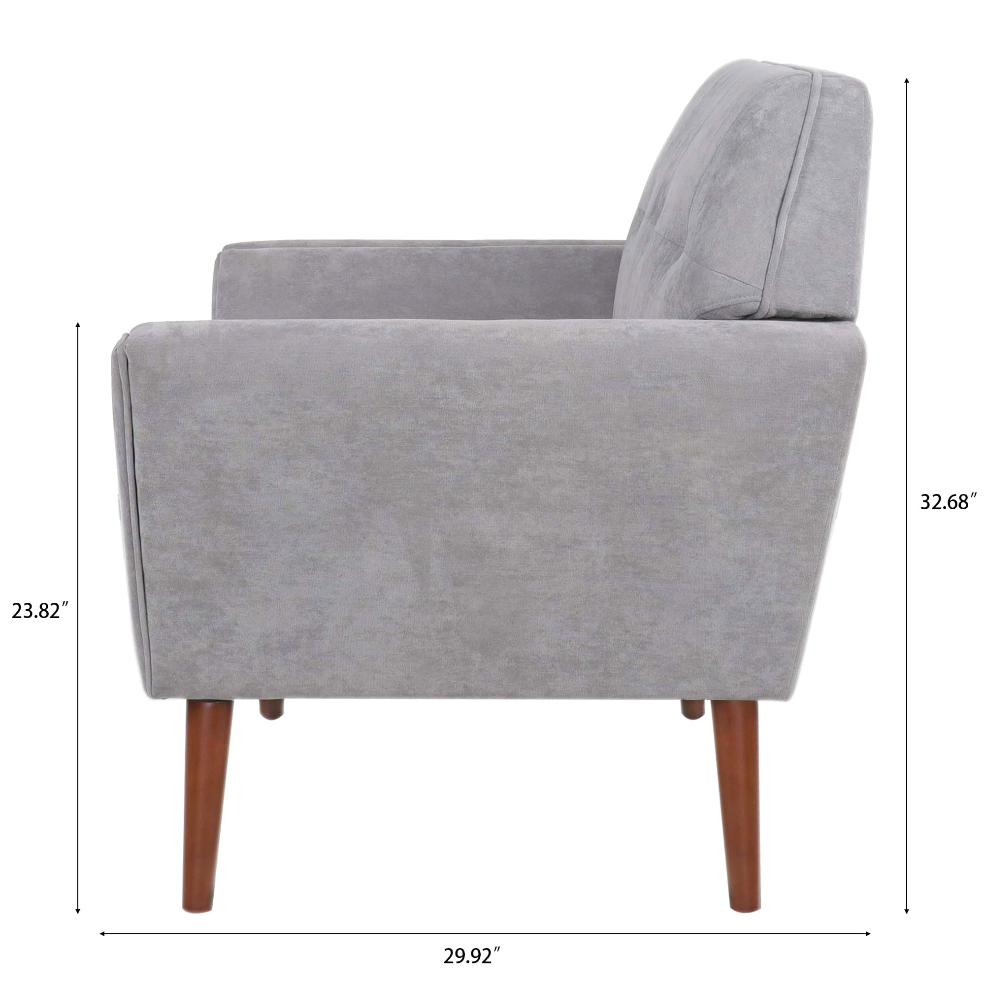 Kadyn 32" Wide Tufted Armchair, Upholstered Fabric Accent Chair for Living Room Bedroom, Modern Single Sofa Chair with Armrest, Gray Kadyn 32" Wide Tufted Armchair, Upholstered Fabric Accent Chair for Living Room Bedroom, Modern Single Sofa Chair with Armrest, Gray