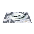 thumbnail image 3 of White Flowers 12×18 inch Placemats Heat Resistant Washable Foldable Rectangular Placemats Set Decoration Indoor Outdoor for Kitchen Dining Table 6PCs, 3 of 8