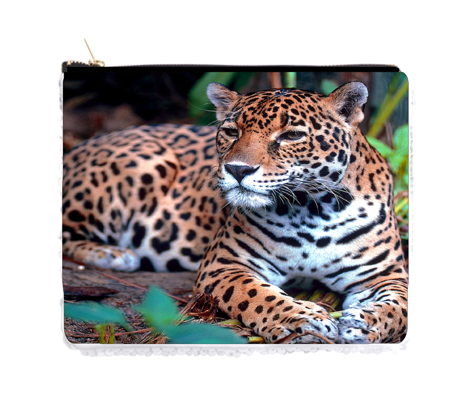 Pencil Pouch Animal Spotted Jaguar Sequin Holder Pouch Red / Silver - Pencil Pouch Animal Spotted Jaguar Sequin Holder Pouch Red / Silver -