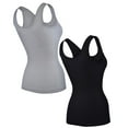 thumbnail image 2 of Elle Women's Body Shaping Camisoles 4-Pack Scoop Tank Tops Shapewear Tummy Control Seamless Plus Nude/White, 2 of 18
