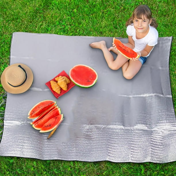 Outdoor Picnic Blanket, Foldable Mat Aluminum Film Camping Beach Mat, Extra Large Picnic Blanket For Beach Camping Hiking Travel Outdoor
