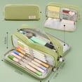 thumbnail image 5 of njshnmn Large Capacity Pencil Case Solid Color Macaron Double Window Functional Pencil Case Pencil Case for Teen Girls, 5 of 8