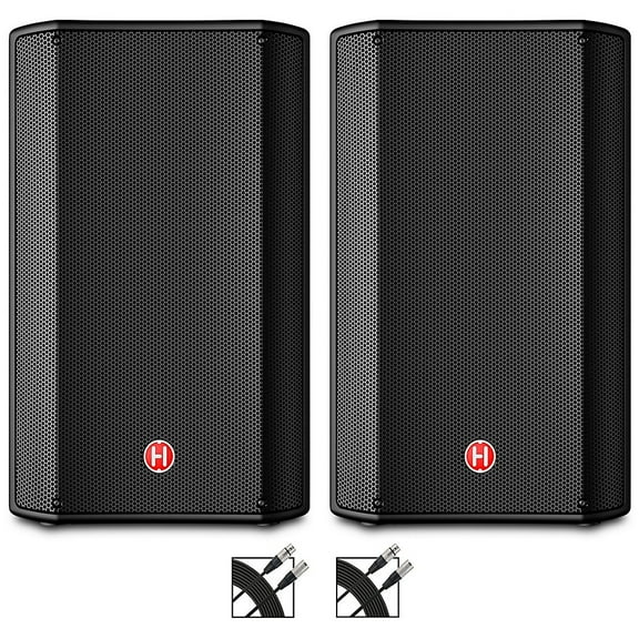 Harbinger VARI V1112 12" Powered Speakers Pair With Cables