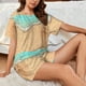 thumbnail image 4 of Fotbe Beach Footprint Conjunto de Pijama Estampado para Mujer, 2 Piezas, Ropa de Dormir con Camiseta de Manga Corta y Shorts Suaves-3X-Large, 4 of 6