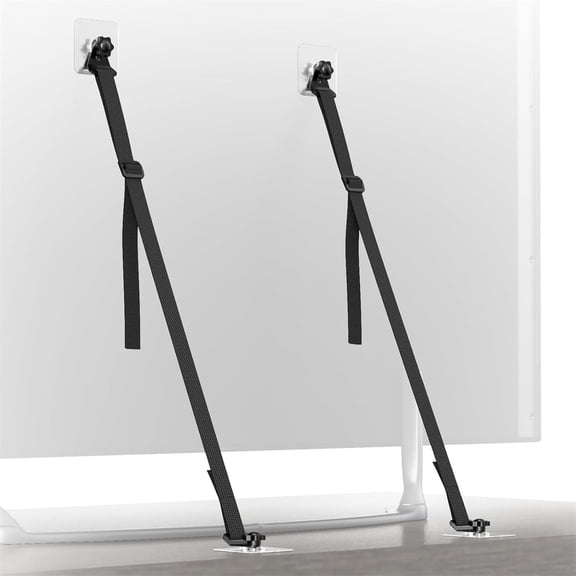 Adjustable Punch-Free TV Safety Straps for Baby Proofing, Adhesive Tv Anchors GIXUSIL Reusable Self-Gripping Strap,for Flat Screen and Furniture Mounting, Earthquake Straps (2 Pack)