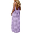 thumbnail image 6 of Gamivast Womens Sundresses Loose Fit Spaghetti Strap Backless Dress Gingham Plaid Pattern Casual Dresses Summer Beach Vacation Holiday Party Daily Wear, 6 of 10