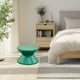 thumbnail image 1 of Taburete de sofá con forma de reloj de arena, mesita de noche, mesa auxiliar decorativa redonda pequeña, mesa auxiliar para sala de estar, decoración 2 niveles, 1 of 10