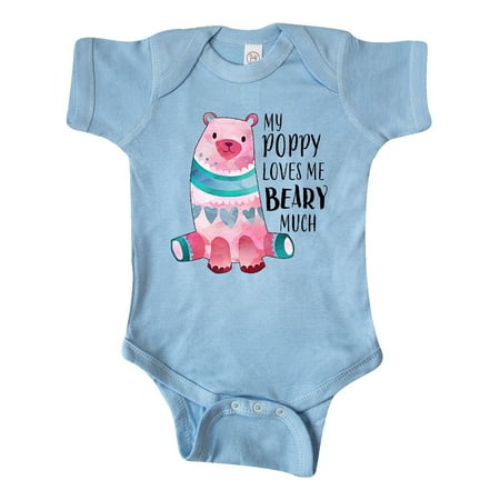 

Inktastic My Poppy Loves Me Beary Much with Cute Bear Gift Baby Boy or Baby Girl Bodysuit