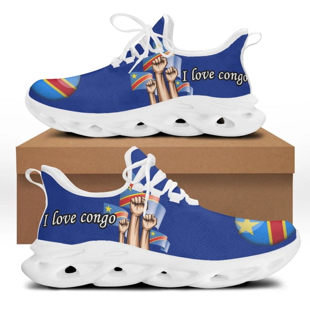 Zapatos casuales de diseño con la bandera de la República del Congo para hombre, zapatillas planas con cordones, resistentes al desgaste, tenis masculino