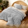 thumbnail image 3 of U by Bedsure Tufted Boho Comforter Set, 3 Pieces Farmhouse Shabby Chic Embroidery Bed Set, Soft Jacquard Comforter for All Seasons,King,Oyster Mushroom, 3 of 6