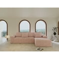 thumbnail image 3 of GAKMCIL 104" 4 Seater Cloud Sectional Couch with L-Shape Right Facing Chaise, Comfy Modular Plush Corduroy Sofa, Upholstered Deep Seat Sofa for Living Room Bedroom (No Assembly Required) (Pink), 3 of 6