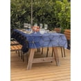thumbnail image 2 of Outdoor Tablecloth with Umbrella Hole and Zipper, Blue Geometric Rectangle Table Cloth 60x84 Inch Waterproof Tablecloth, Ombre Modern Abstract Art Picnic Table Cover for Patio Camping, 2 of 7