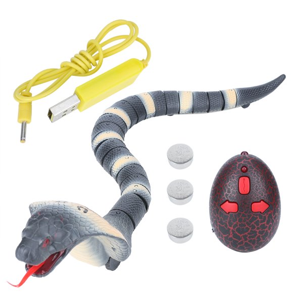 YSTINNG Remote Control Cobra Telescopic Tongue with Snake Egg Remote USB Charging Wacky Toy (Stripes) B311-383