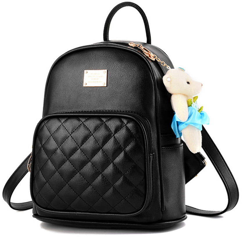 Women Girls Backpack, Cute Fashion Adjustable Sweet Bear PU Leather ...