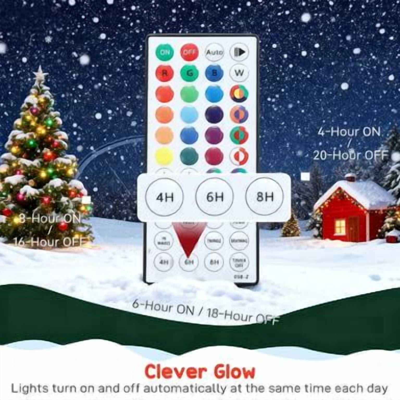 60 Inch Lighted Christmas Wreath with 278 Dual Color LED Lights Remote Timer Outdoor Indoor Decor