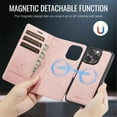 thumbnail image 4 of Case for iPhone 14 Pro 6.1" RFID Blocking Protective Purse Case with Magsafe 3-card Slots Kickstand 2 in 1 Detachabl Flip Shockproof Protective Cover,Pink,For iPhone 14 Pro, 4 of 8