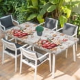 thumbnail image 2 of Christmas Table Cloths for 5 Foot Rectangle Tables, Retro Xmas Deer Candy Ice Cream Pine Needle Patio Waterproof Elastic Fitted Tablecloths, Washable Rectangular Table Cover for Camping, 2 of 8