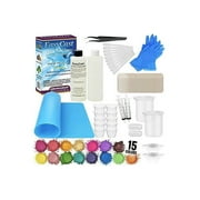 Easy Cast Clear Casting Epoxy Resin 8 Ounce Kit Castin Craft Casting Epoxy, Clear Glass Smooth, Pixiss 15 Colors Resin Tinting Mica Powders Assorted Colors, Epoxy Resin Mixing Supplies