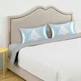 thumbnail image 5 of Dailycode Satin Pillow Case Standard Silk Pillow Cover for Hair and Skin Envelope Closure Christmas Tree and Pink Star 20"x26", 5 of 9