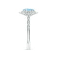 thumbnail image 3 of Angara Natural 0.6 Ct. Aquamarine with Diamond Vintage Inspired Ring in 14K White Gold for Women (Ring Size: 3), 3 of 9