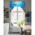 thumbnail image 5 of Shark Kitchen Swag Valances for Windows, Blue Ocean Underwater Animal Coral Tropical Fish Swag Valances Curtains for Living Room, Rod Pocket Window Treatments for Bathroom, Bedroom, Cafe, 56"x36", 5 of 6