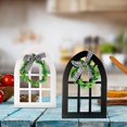 thumbnail image 5 of Clearance! 2pcs/set Exquisite Black White Plaid Rustic Farmhouse Wooden Tray Decor Cathedral Arch Window And Ladder Sign Shelf, 5 of 5