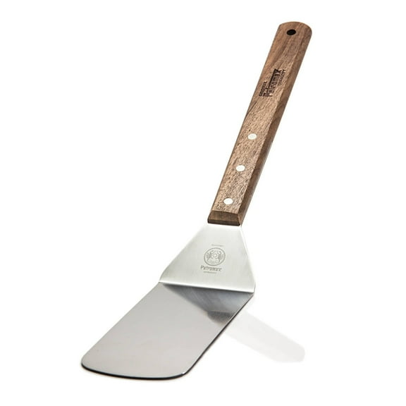 Petromax Flexible Stainless Steel Spatula,  Flex2 Model with Wood Handle for Kitchen or Camping, Tapered Blade and Wood Handle, 17.7" Long