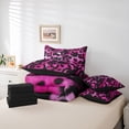 thumbnail image 5 of Feelyou Animal Cheetah Printed Bedding Comforter Set 7pcs for Girl, Farmhouse Leopard Queen Bedding Sets, Pink Fashion Reversible Queen Sheet Sets, Luxury Bedroom Decor, 5 of 7