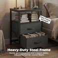 thumbnail image 6 of Alvantor Bedside Table Charging Station Nightstand with Fabric Drawers, End Side Table for Bedroom Living Room, 6 of 7