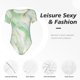 thumbnail image 4 of Balery Green And Gold Abstract Marble Body de cuello redondo de manga corta para mujer Tops de manga corta Tops básicos-XX-Large, 4 of 7