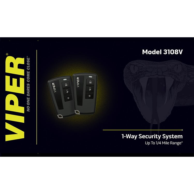 New Viper 3108V 1-Way Car Security System – LCD, 4-Button Key Fob