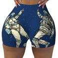 thumbnail image 2 of Haiem Disco party Astronaut Dancing No Front Seam Biker Shorts for Women Yoga Workout Gym Bike Shorts with Tummy Control Moisture-Wicking-X-Large, 2 of 9