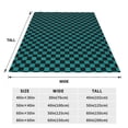 thumbnail image 3 of Rateoe Black And Teal Checkerboard Print Fuzzy Fleece Throw Blanket Extra Large,Super Soft,Fluffy and Warm Blankets for Couch,Bed,All Season Use (40"x30"), 3 of 8