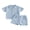 Blue, variant on BemeyourBBs Toddler Baby Boy Summer Clothes 2 Pieces Outfits Textured Short Sleeve Button Down UP Collar Shirts Pockets Shorts Set
