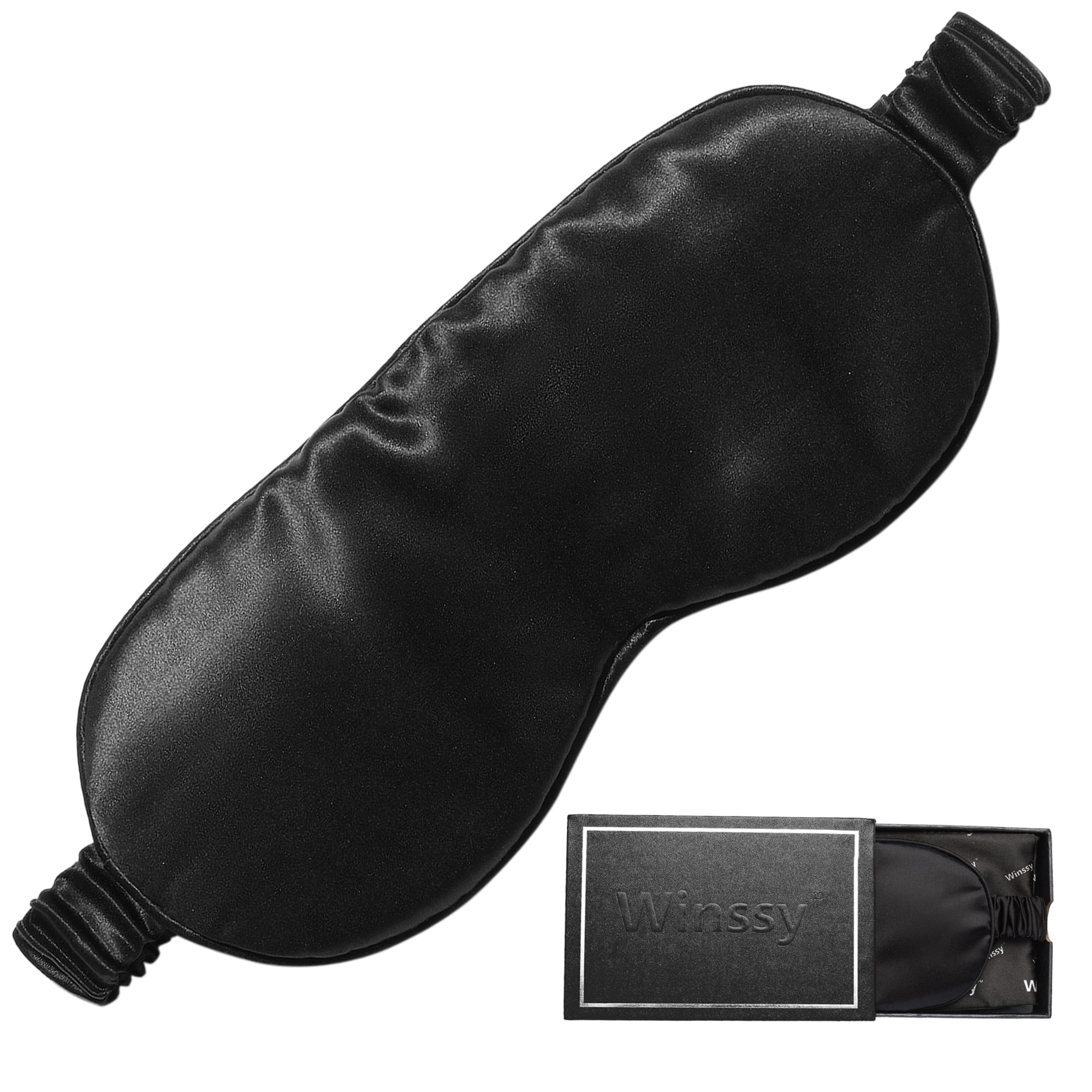 Winssy™ Pure 100 Mulberry Silk Sleep Mask for Your Eyes,Black Color