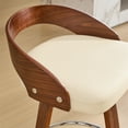 thumbnail image 6 of Miniyam Bar Stools Set of 2, 25-Inch Seat Height, Low Back Soft Cushion, Beige, 6 of 8