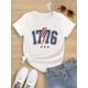 thumbnail image 1 of Girls' Patriotic 1776 Graphic T-Shirt - Short Sleeve, Crew Neck, Comfortable Cotton Tee for Casual Wear, Perfect for Independence Celebrations, Fits Ages 6-14, Everyday Comfort Wear, 1 of 4