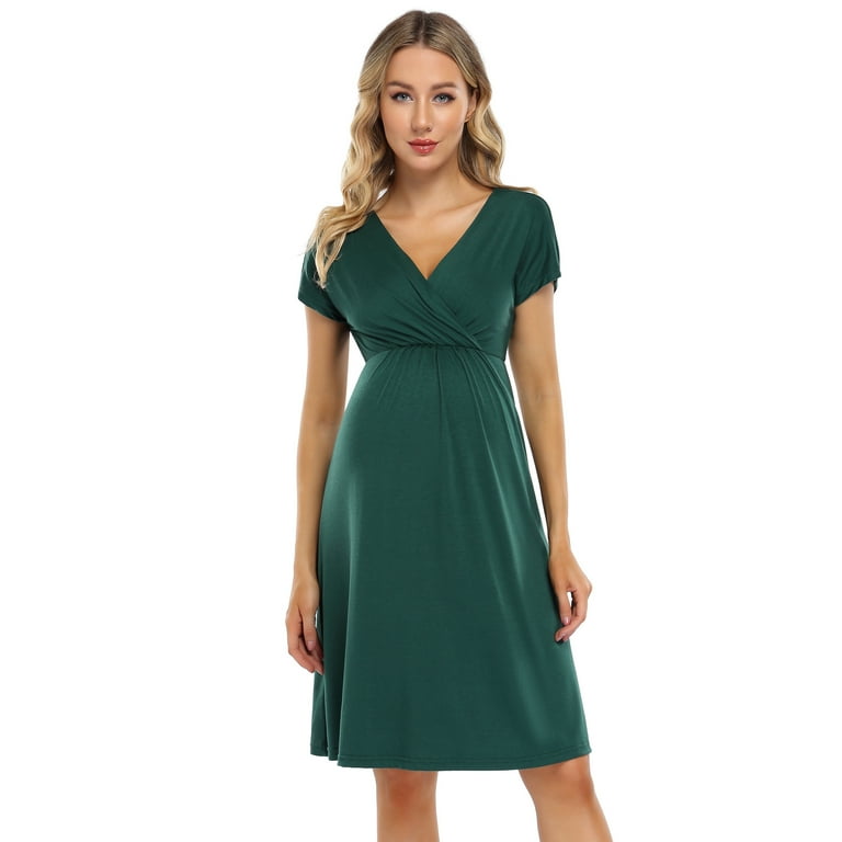 Yesfashion Women's V-neck A-line Knee Length Wrap Dress Swing Maternity Dresses For Baby Shower Or Casual - Walmart.com Yesfashion Women's V-neck A-line Knee Length Wrap Dress Swing Maternity Dresses For Baby Shower Or Casual - Walmart.com