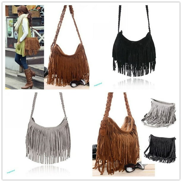 Fashion Celebrity Tassel Suede Fringe Shoulder Messenger Handbag