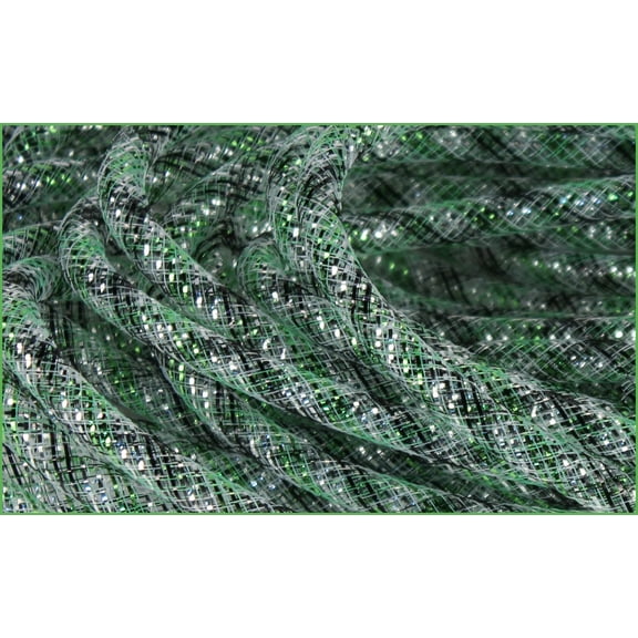 Black, Silver and Lime Green Metallic Foil Flex Tubing, 8mm x 30 Yards