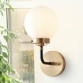 thumbnail image 4 of JONATHAN Y Caleb 6" 1-Light Contemporary Transitional Iron/Glass LED Vanity Light, Brass Gold/Black/White, 4 of 8