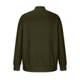 thumbnail image 5 of safuny Men's Solid Color Pullover Fashion Long Sleeve Tops Casual Loose Shirts Big&Tall Stand Collar Sweatshirts Half Zipper Workout Green L, 5 of 6
