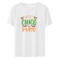 thumbnail image 3 of Camisetas de Manga Corta para Mujeres de Longitud Regular de Poliéster Sólido, Camiseta de Fiesta de Mayo Y Blusa Del Festival para la Primavera Y el Verano, 3 of 3
