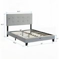 thumbnail image 5 of Queen Size Wooden Platform Bed Frame with Pull Point Tufted Headboard, No Box Spring Needed, Gray for Bedroom, 5 of 8